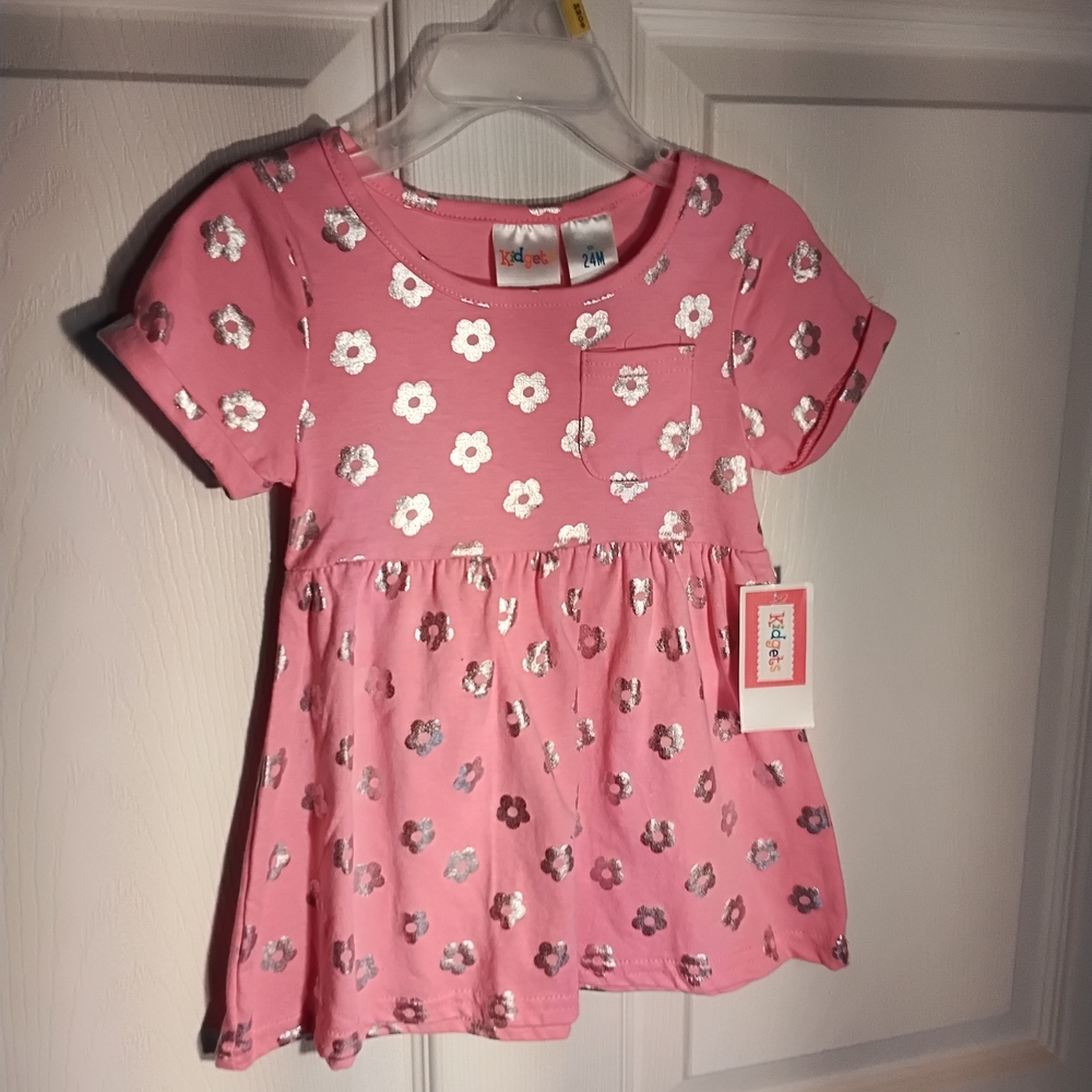 Kidgets Pink Floral Casual Dress